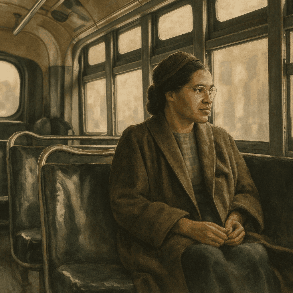 Rosa Parks on the Montgomery bus